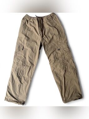 Vans Tan Unisex Nylon Cargo Skate Pants Drawstring Waist Size XS